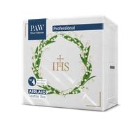 PAW - Serviette de Table Papier - Airlaid (40 x 40 cm) I 50 Pièces I Parfait pour la Communion, la Confirmation, le Baptême I Serviettes en Tissu de Décoration de Table I Fleurs Blanches