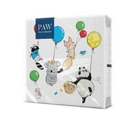 PAW - Serviette Papier 3 Plis (33 x 33 cm) I Lot de 20 I Décorations de Table, Animaux, Ballons. Créées pour les Petits. des Serviettes Parfaites pour les Anniversaires (Animals Party)