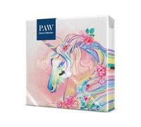 PAW - Serviette Papier 3 Plis (33 x 33 cm) I Lot de 20 I Parfait pour les Fêtes, les Anniversaires, les Célébrations I Décoration de Table Idéale Fête d'anniversaire - Tête de Fleur de Licorne