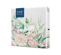 PAW - Serviette Papier 3 Plis (33 x 33 cm) I Lot de 20 I Serviette de Table Papier Idéal pour les Mariages, les Baptêmes, les Communions, les Anniversaires (Floral Moments)