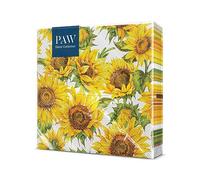 PAW - Serviette Papier (33 x 33 cm) I Lot de 20 I Papier 3 Plis I Serviette de Table Jetable - Automne, Tournesols I Motif: Dancing Sunflowers