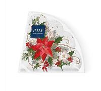 PAW Serviettes Ø 32 cm, 12 pièces - Composition De Poinsettia | Forme ronde, trois plis et absorbantes, déco de table festive pour Noël, elles attirent le regard