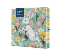 PAW - Serviettes De Pâques 20 Pièces | Serviettes En Papier 33 x 33 cm | Serviettes Parfaites Pour Pâques, Le Printemps | Décoration De Table Fête De Pâques Serviettes Jetables - Motif Lapin Joyeux