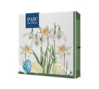 PAW - Serviettes De Pâques 20 Pièces | Serviettes En Papier 33 x 33 cm | Serviettes Parfaites Pour Pâques, Le Printemps | Décoration De Table Fête De Pâques Serviettes Jetables - Jardin De Pâques