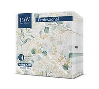 PAW Serviettes en Papier Airlaid. 40 x 40cm. 50 pièces. HoReCa. Décoration Table. Feuilles, eucalyptus, structure en tissu, couleurs subtiles. Une belle décoration chaque table.