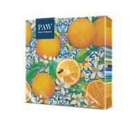 PAW - Serviettes Multicolores 20 Pièces | Serviettes En Papier 33 x 33 cm | Serviettes Avec Motif Fruits Parfaites Pour Fêtes Et Anniversaires | Décoration De Table - Boom Orange