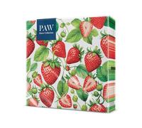 PAW - Serviettes Multicolores 20 Pièces | Serviettes En Papier 33 x 33 cm | Serviettes Avec Motif Fruits Parfaites Pour Fêtes Et Anniversaires | Décoration De Table - Baiser De Fraise