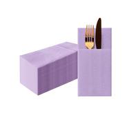 PAW - Serviette de Table Papier - Airlaid (1/8 pocket) I 25 Pièces I Idéal pour Mariage, Baptême, Communion, Anniversaire I Serviettes en Tissu de Décoration de Table I Violette Monocolore