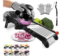 pawchop Mandoline de Cuisine Réglable en Inox, Mandolina Professionnelle | Lame Tranchante Intégrée, Mandoline Japonaise Multifonction à Différents Epaisseurs pour Tranche, Julienne et Gaufre