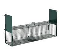 PawHut Piège de capture cage piège à souris vivant deux entrées et poignée pour attraper petits animaux rongeurs lapin martre chat renard rat en fer