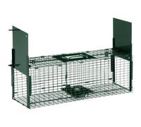 Piège vivant - PawHut - cage attrape fouine martres rats souris 2 entrées poignée - métal - 60x18x20cm - vert
