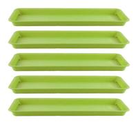 PawwJoy 5pcs Plateaux de Plantes pour Pots, Soucoupe Jardinière Rectangulaire en Plastique, 48cmx19cmx2.5cm, Bac de Drainage pour Intérieur et Extérieur- Vert