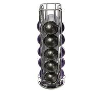Paxanpax Lot de 20 porte-capsules à 4 rangées pour capsules de café Nespresso Vertuo Base rotative à 360°, Argenté.