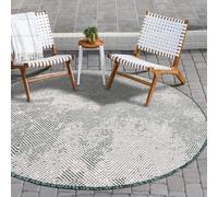Payé Tapis intérieur/extérieur vert crème 120x120 cm reversible motif losanges résistant intempéries