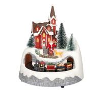 Paysage De Noël Lotti 73296 Village Train Du Père Noël Movimen