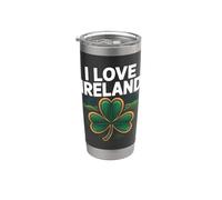 Paysage de trèfle I Love Irlande Gobelet isotherme en acier inoxydable double paroi