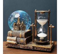 Pazzfre Boîte à musique et boule à neige de Noël en cristal - Sablier réversible - Lanterne peinte à la main - Décoration de Noël, Pâques, Nouvel An, Thanksgiving, dîner