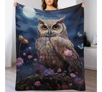 PAZZK Chouette des Animaux Couverture Polaire,Plaid Couverture en Flannel Moelleuse,Couverture en Lit Épaisse Douce Et Confortable,Jeté De Canapé Résistantes/Anti-décoloration（140×180cm）