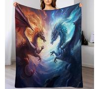 PAZZK Couverture Canapé Dragon, Flannel Couverture Super Douce Et Moelleuse, Couverture Chaude De Décoratifs pour Home Office Voyage （130×180cm）