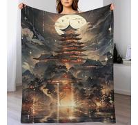 PAZZK Couverture en Style Japonais 3D Impression Chaudes Moelleuse Couverture en Polaire Flannel Légères Couvertures Toutes Saisons pour Voyager, Lit Ou Canapé（140×180cm）
