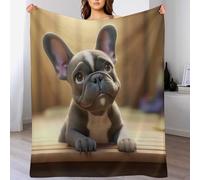 PAZZK Couverture Moelleuse avec Motif De Bulldog français - - Couverture Polaire Douce Flannel - Couverture De Canapé Chaude - Convient À Toutes Les Saisons（140×180cm）
