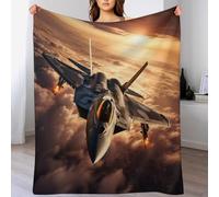 PAZZK Couverture Polaire Avion de Chasse, Couverture en Flannel Épaisse Couche Douce Et Confortable - Couverture Lit, Plaid Canape, Couvre - Chaud, Confortable, Durable（150×200cm）