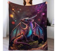 PAZZK Couverture Polaire Dragon, Couverture en Flannel Moelleuse Douce Chaude, Lavable en Machine, Couverture pour Canapé Ou Lit, Convient À Toutes Les Saisons.（180×200cm）