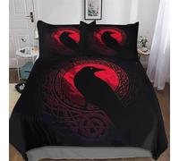 PAZZK Mythe Viking Ensemble De Literie 3D Housse De Couette, Ultra Doux Microfibre 3 Pièces avec Taie d'oreiller, avec Fermeture À Glissière, pour Enfants Adultes Double (200x200cm)