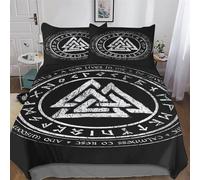 PAZZK Mythe Viking Housse De Couette avec Taies d'oreiller 2 Pièces Housse De Couette Microfibreavec Fermeture Éclair Parure De Lit pour Adultes Et Adolescents Single (135x200cm)