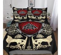 PAZZK Mythe Viking Housse De Couette De Couette en Douce Microfibre Coton pour Enfants Et Adolescents Microfibre Parure De Lit King (220x240cm)