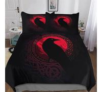 PAZZK Mythe Viking Parure De Lit Housse De Couette Impressio 3D Microfibre Ultra Doux Hypoallergénique avec Taie d'oreiller 3 Pièces Garçons Filles Enfants King (220x240cm)