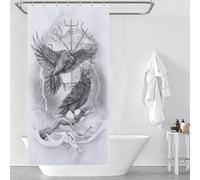 PAZZK Mythe Viking Rideau De Douche, pour Baignoire Et Salle De Bains, Lavables, 100% Polyester 36x72Inch（92x183cm）
