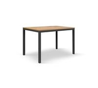 PAZZO DESIGN Table fixe Alessio, chêne rustique, pieds noirs, table de cuisine, table de salon, bureau, Fabriqué en Italie, 110 x 68 x 75 cm - id_2099