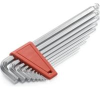 PB Swiss Tools Jeu de tournevis coudés hexagonaux, à tête sphérique, chromés, 9 pièces