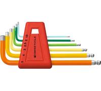 PB Swiss Tools Jeu de tournevis coudés hexagonaux, à tête sphérique, revêtement par poudre, 6 pièces