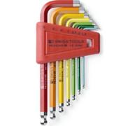 PB Swiss Tools Jeu de tournevis coudés hexagonaux, avec tête sphérique, revêtement par poudre, 7 pièces
