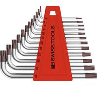 PB Swiss Tools Jeu de tournevis coudés, pour TX, chromés, 12 pièces
