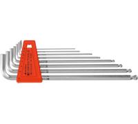 PB Swiss Tools Jeu de tournevis hexagonaux coudés, avec tête sphérique, chromés, 8 pièces