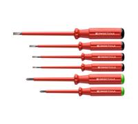 PB Swiss Tools PB Swiss Tools Jeu de 6 tournevis d'électricien pour visà fente et Pozidriv, 100% isolés, Nombre de tournevis: 4/2 Quantité:1