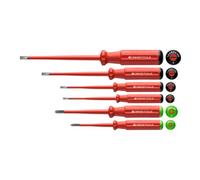 PB Swiss Tools PB Swiss Tools Jeu de 6 tournevis d'électricien Slim pour visà fente et Pozidriv, 100% isolés, Nombre de tournevis: 4/2 Quantité:1