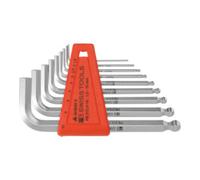 PB Swiss Tools Jeu de tournevis coudés hexagonaux, à tête sphérique, chromés, 9 pièces