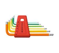 PB Swiss Tools Jeu de tournevis coudés hexagonaux, à tête sphérique, revêtement par poudre, 6 pièces