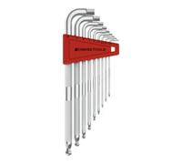 Jeu de clés coudées hexagonales PB Swiss Tools, longues, chromées, 9 pièces