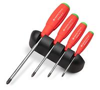 PB Swiss Tools Pozidriv PB 8243 Lot de 4 tournevis cruciformes 100 % fabriqué en Suisse (PZ0/PZ1/PZ2/PZ3) avec support mural (4 pièces rouge/vert)