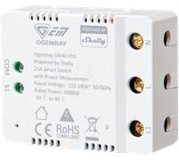 Shelly Relais intelligent Ogemray SW40 25 A – Bluetooth, Wi‑Fi