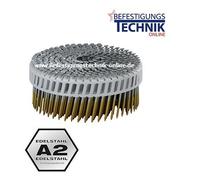PC Clous pour bobines 2,5x50mm anneau inox A2 15° plast pour cloueur pour bobines Bostitch N75C-2-E 6,0M