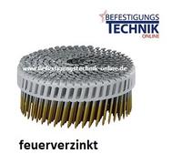 PC Clous pour bobines 2,8x65mm anneau galvanisé à chaud 15° plast pour cloueur pour bobines Bostitch N75C-2-E 1,6M