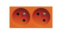 PC dble goul. 2P+T 16A orange - APPAREILLAGE MURAL GALLERY HAGER WXF422E