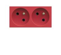 PC dble goul. 2P+T 16A rouge - APPAREILLAGE MURAL GALLERY HAGER WXF422R