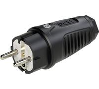 PC Electric 0521-ss Fiche électrique mâle avec terre caoutchouc 250 V noir IP54